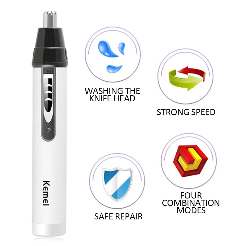 4 in1 Electric Nose Ear Trimmer Nasal Hair Cut Clipper Mens Hair Removal Eyebrow Trimmer Beard Shaving Machine Scissors Razor